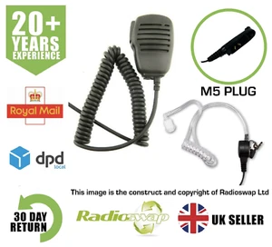 SPEAKER MIC & COVERT EARPIECE FITS MOTOROLA GP344 GP388 GP688 TWO WAY RADIO - Picture 1 of 8