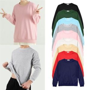 Pullover Baggy Solid Sweater Casual Sweatshirts Oversized Hoodies Warm Tops