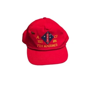 A CO 1ST BN 7TH MARINES DIVISION HAT KOREA PATCH CAP US MARINE VETERAN Pin Added - Picture 1 of 8
