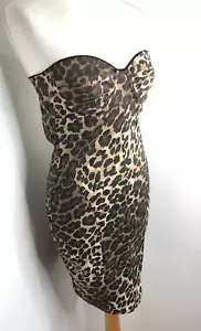 VTG 90s Y2K Karen Millen corset bustier mini dress UK 8 10 VGC animal print - Picture 1 of 11