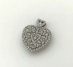 Medallón de diamantes de oro blanco de 18 quilates pieza patrimonial para damas 1,25 quilates - Imagen 1 de 5