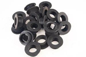 20 Pcs Black Hookah Hose Grommets Ribbed Silicone 2 1/2 x 1 1/8 BRAND NEW - Picture 1 of 9