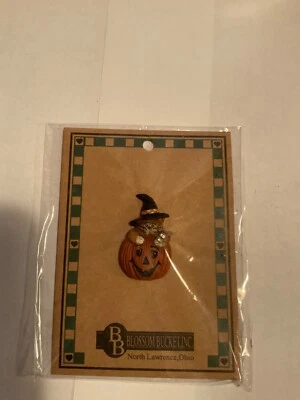 Pin Jack-O-Lantern de resina cubo flor decoración primitiva vintage Foto 1 de 2