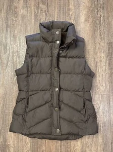 J Crew Sherpa Lined Goose Down Puffer Vest Brown Womens Small S - Picture 1 of 7