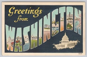POSTCARD GREETINGS FROM WASHINGTON DC LARGE LETTER CAPITAL - Picture 1 of 3