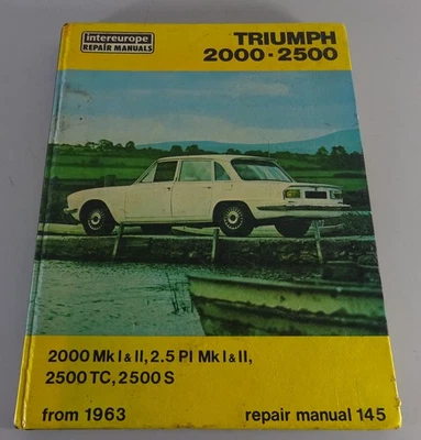 Manuale Riparazione Triumph Spitfire 2000 Mk 1/2 2,5PI 2500 TC / S ANNO Da - Immagine 1 di 3