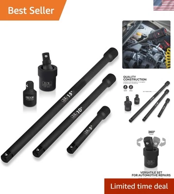 5-Piece 1/2-Inch Drive Impact Extension Bar Set - Chrome Vanadium Durable Tools - Image 1 of 4