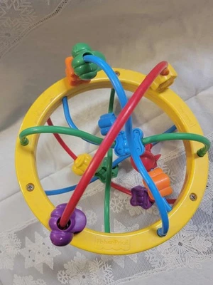 Rare 1995 Fisher Price Bead Ball Maze Baby Toy Colorful Butterfly Developmental - Image 1 of 4