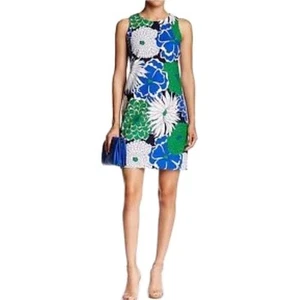 Eliza J Womens Green Floral Cotton Blend Casual Dress Size 14 - Picture 1 of 8