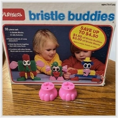 Playskool Rhino Hooves Pies Piezas 1983 Bristle Buddies 809 Repuesto Rosa Foto 1 de 4