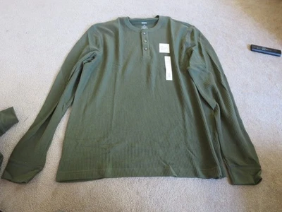 Camiseta para hombre Sonoma Goods For Life® manga larga waffle Henley VERDE-XL nueva con etiquetas Foto 1 de 3