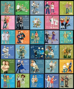 TARJETAS DE ANIVERSARIO DE BODA 1o al 70 también Relación o abiertas para todas las edades - Imagen 1 de 78