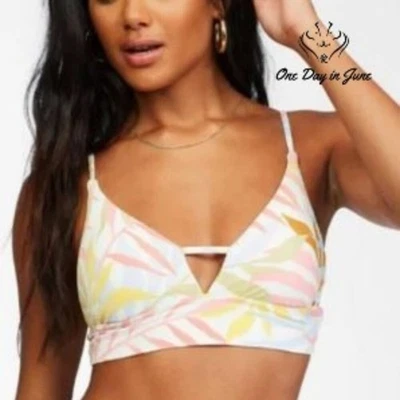 Top de bikini Billabong Tropic Jungle cuello en V talla M Foto 1 de 4