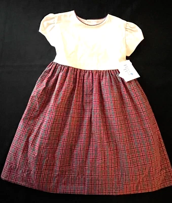 Vestido a Cuadros Bailey Boys Noel - Rojo - Nuevo con Etiquetas Niñas 6X Foto 1 de 3