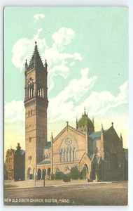 Cartolina Nuova Vecchia Chiesa del Sud Boston Massachusetts - Foto 1 di 3