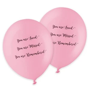 Globos funerarios de látex biodegradables ""You Are Loved"" rosa pálido  - Imagen 1 de 5