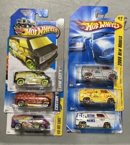 Hot Wheels Custom'77 Dodge Van Lot Of 6 Treasure Hunt New Model Variations - Picture 1 of 24