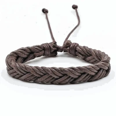 Pulsera Unisex Cuerda Marrón Cuero + Envío Rápido Foto 1 de 2