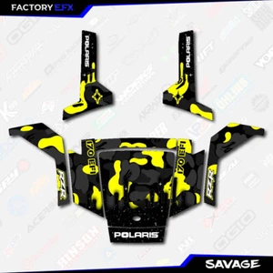 Kit de gráficos camuflaje Savage negro y amarillo para Polaris Rzr170 RZR 170 2010-2021 - Imagen 1 de 3