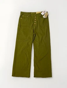 Michael Kors taglia 12 Selma pantaloni a vita alta cropped svasati oliva fumè NUOVI - Foto 1 di 9
