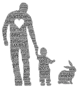 Wortkunst personalisiert Geschenk Andenken Vatertag Papa Sohn Tochter - Bild 1 von 9