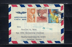 CARTA AEREA.- AEROGRAMME   COLOMBIA TO CHARLOSTTESVILLE  VA. US. 1966