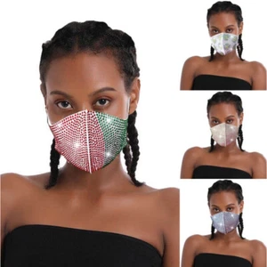 Sparkle Diamante Face Mask Bling Bling Crystal Rhinestone Masks - Picture 1 of 23