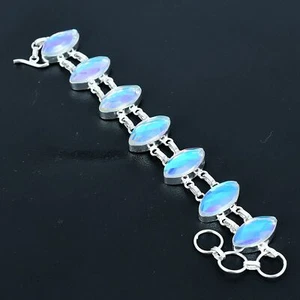 Rainbow Fire Topaz Gemstone 925 Sterling Silver Gift Jewelry Bracelet 8" VJ 1125 - Picture 1 of 5