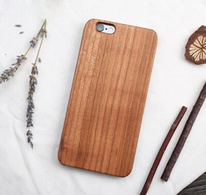Natural Cherry Wood Wooden iPhone Phone Case 6 7 8 X XS XR 11 12 Pro Max Mini - Picture 1 of 19