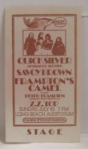 QUICKSILVER / SAVOY BROWN / ZZ TOP - ORIGINAL 1974 TUCH BACKSTAGE PASS LAST 1 - Bild 1 von 1