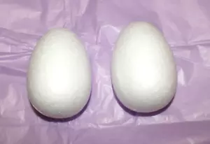 2 Styrofoam Egg Shape Forms Easter Christmas DIY Craft Decor Ornament Smooth 4.5 - Picture 1 of 2