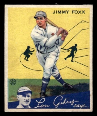 1934 Goudey Baseball #1 Jimmy Foxx (Jimmie) GD Foto 1 de 2