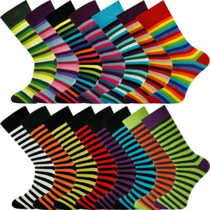 Mysocks Unisex Striped Socks Made of Finest Combed Cotton - Picture 1 of 42