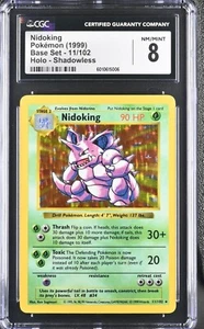 Shadowless Nidoking #11 Holo Rare - 1999 English Base Set - CGC 8 - Picture 1 of 2