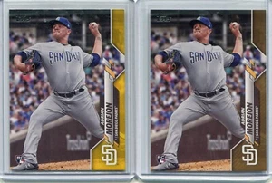 (2) 2020 Topps Series 1 Adrian Morejon Rookie RC Gold Parallel #/2020 & Yellow!! - Bild 1 von 1