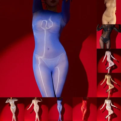 Sexy Full Body Stocking Bodysuit for Women Ultra thin Seethrough Pantyhose - Image 1 of 4