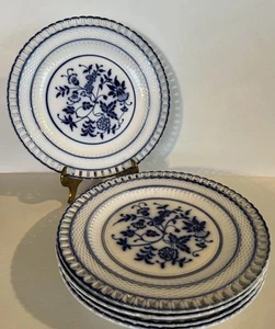 5 ANTIQUE WAECHTERBACH Blue Onion Basket Weave 7” Plates ~ Beautiful! - Picture 1 of 7