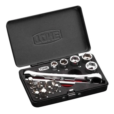TONE socket wrench bit set MIX21620MBK black content 18 items - Image 1 of 4