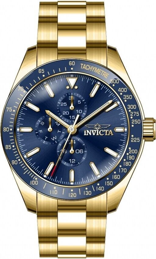 Invicta Aviator Storm 45mm Blue Dial Gold-Tone Band Men's Watch 38967