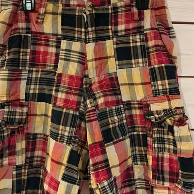 Plug Mens Plaid Cargo Shorts Size 30 Pockets Retro Colorful  - Image 1 of 4