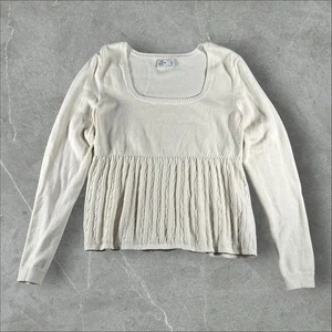 Hollister Babydoll Top Mujer XL Crema Suéter Y2K 2000s Girlie Bella Swan Raro - Imagen 1 de 7