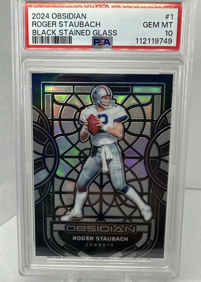 2024 Panini Obsidian Roger Staubach Vitral Negro 🔥PSA 10 Gem Mt🔥Vaqueros Foto 1 de 2