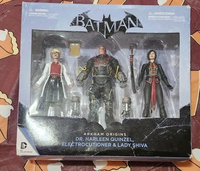 DC Collectibles Arkham Origins Dr. Harleen Quinzel, Electrocutioner & Lady Shiva Foto 1 de 4