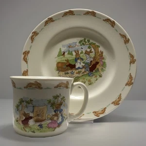 Royal Doulton Bunnykins Plate & Nursery Cup Set - Picture 1 of 5