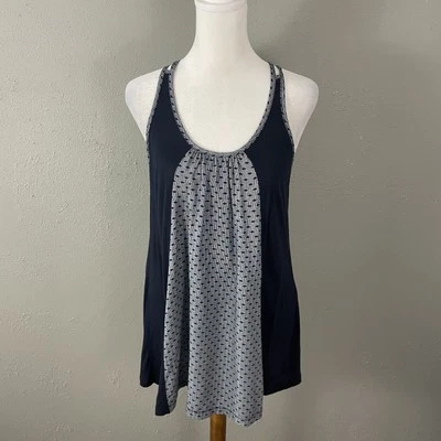 CAbi $79 Size XS Cross Back Thin Strap Keyhole Back Tank Top Navy Blue 5202 Foto 1 de 4