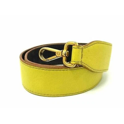 Bolso de Hombro FENDI Strap You Cuero Correa Amarillo 91cm Ajustable Mujer Foto 1 de 4