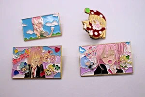 JUEGO DE 4 ALFILERES ESMALTADOS SHUGO CHARA APROX. 2,5" / 2" - Imagen 1 de 10