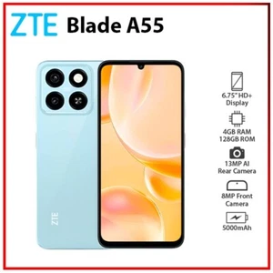 (New) ZTE Blade A55 BLUE 4GB+128GB Dual SIM Unlocked Android Mobile Phone AU - Picture 1 of 3