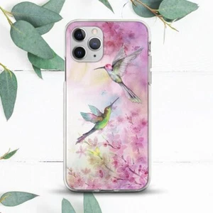 Hummingbird Sakura Pink Flowers Case For iPhone 8 X SE 11 12 13 14 15 Pro Max X1 - Picture 1 of 1