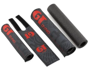 GT BMX Bicycle Pad Set - BLACK GRAY RED 89 Re-issue - Picture 1 of 2